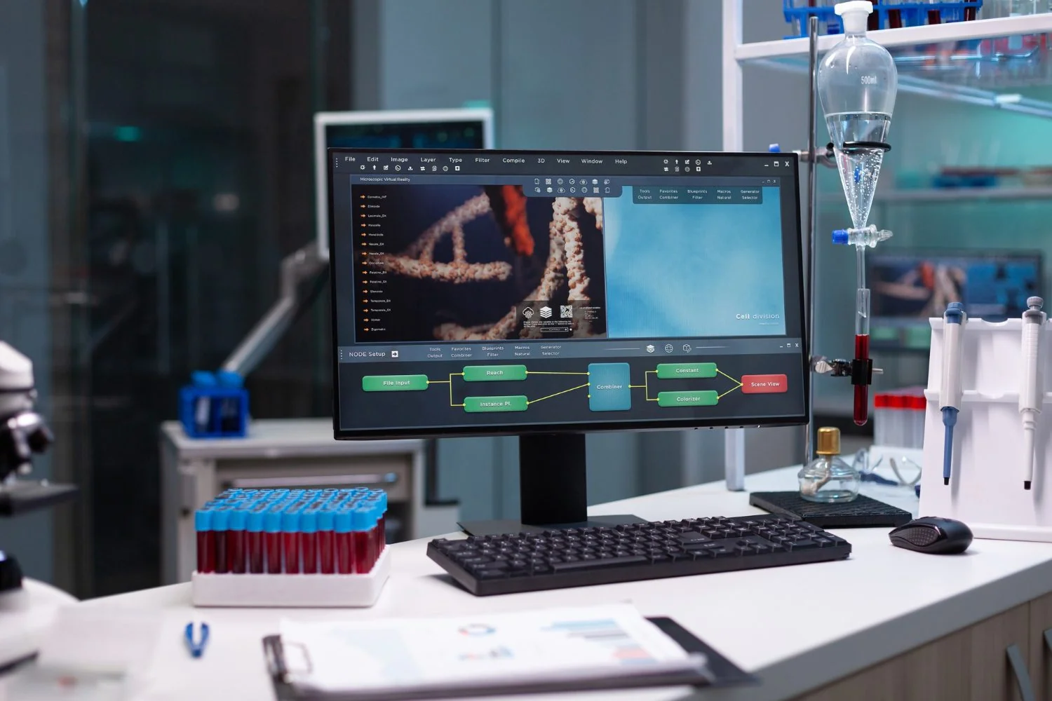Clinical workstation displaying a patient analysis screen